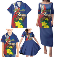 Personalized Sint Maarten Flag Day Family Matching Puletasi and Hawaiian Shirt 40th Anniversary Semper Progrediens