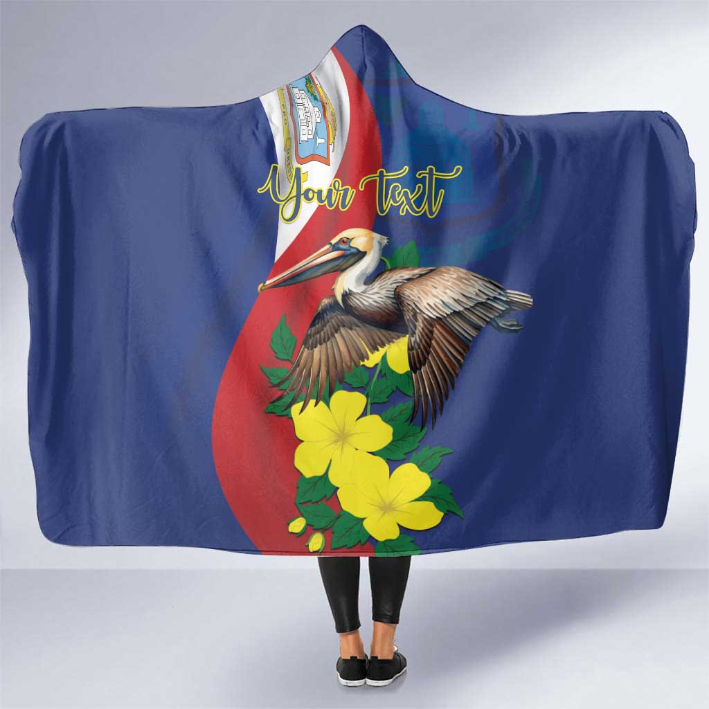 Personalized Sint Maarten Flag Day Hooded Blanket 40th Anniversary Semper Progrediens