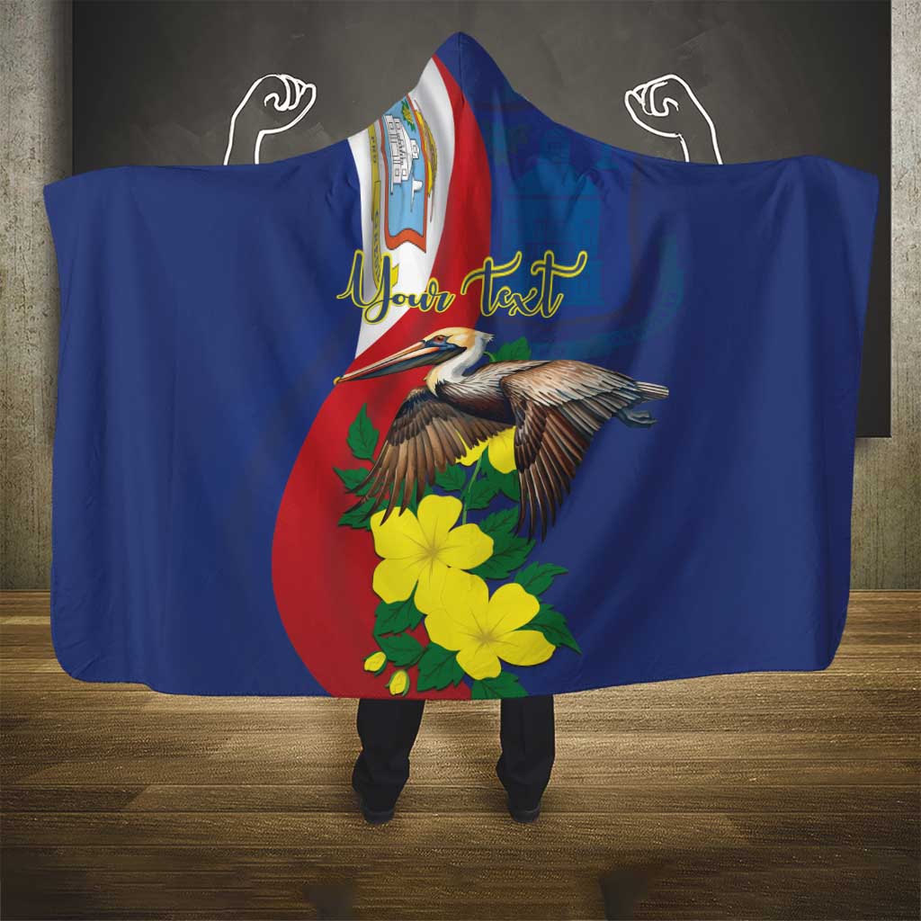 Personalized Sint Maarten Flag Day Hooded Blanket 40th Anniversary Semper Progrediens