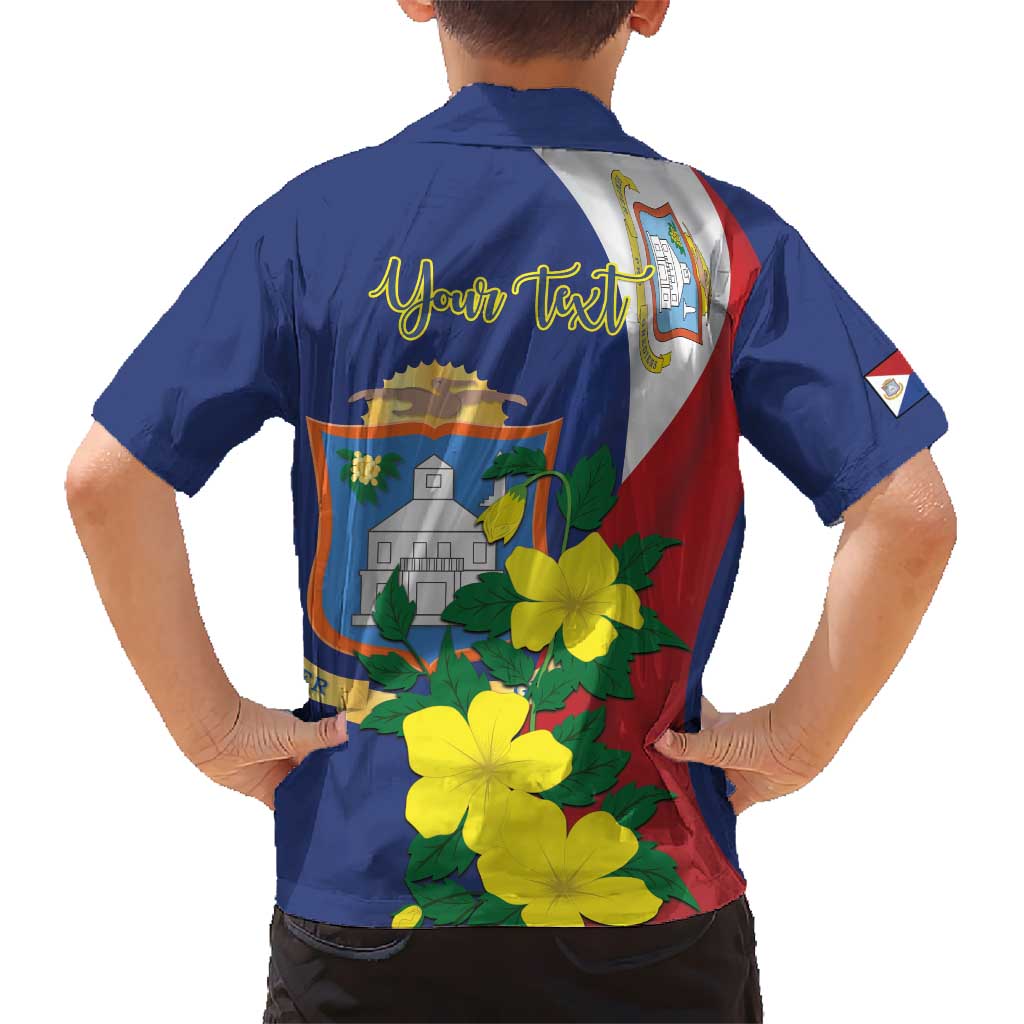 Personalized Sint Maarten Flag Day Kid Hawaiian Shirt 40th Anniversary Semper Progrediens