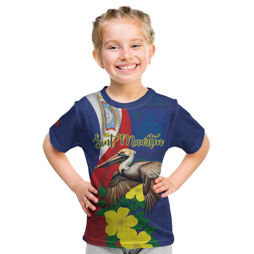 Personalized Sint Maarten Flag Day Kid T Shirt 40th Anniversary Semper Progrediens
