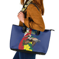 Personalized Sint Maarten Flag Day Leather Tote Bag 40th Anniversary Semper Progrediens