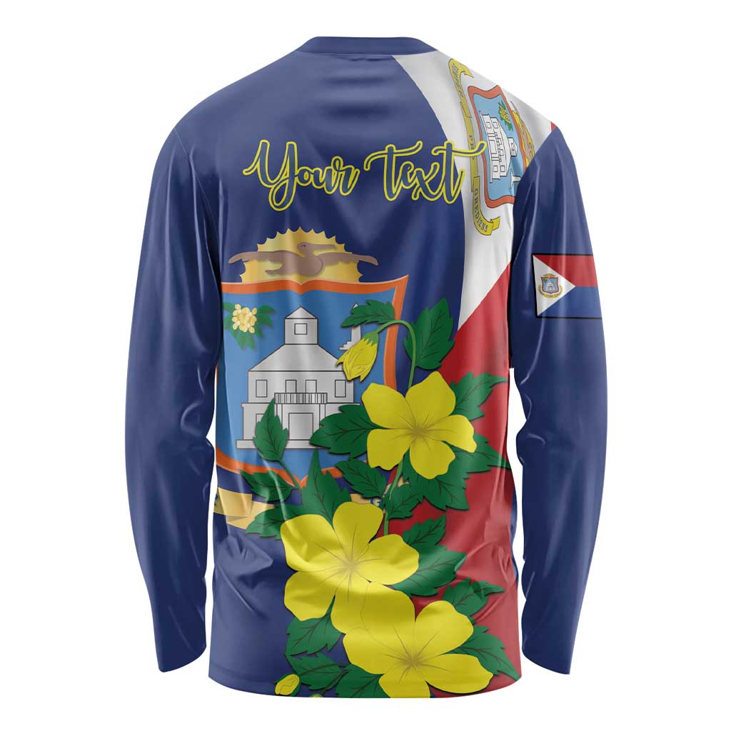 Personalized Sint Maarten Flag Day Long Sleeve Shirt 40th Anniversary Semper Progrediens