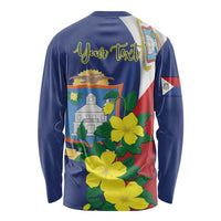 Personalized Sint Maarten Flag Day Long Sleeve Shirt 40th Anniversary Semper Progrediens