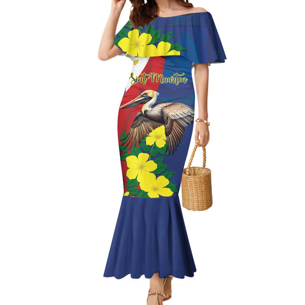 Personalized Sint Maarten Flag Day Mermaid Dress 40th Anniversary Semper Progrediens