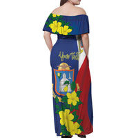 Personalized Sint Maarten Flag Day Off Shoulder Maxi Dress 40th Anniversary Semper Progrediens