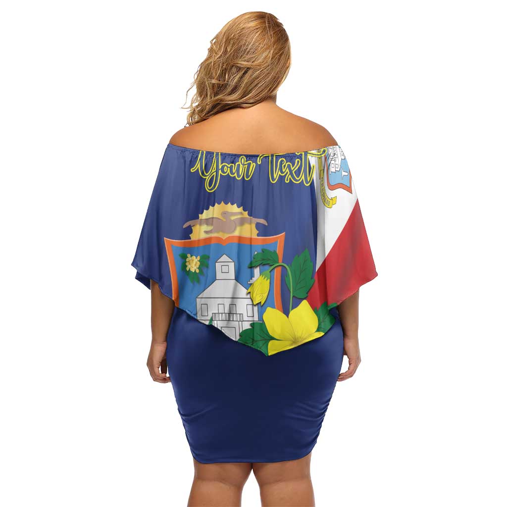 Personalized Sint Maarten Flag Day Off Shoulder Short Dress 40th Anniversary Semper Progrediens