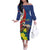 Personalized Sint Maarten Flag Day Off The Shoulder Long Sleeve Dress 40th Anniversary Semper Progrediens