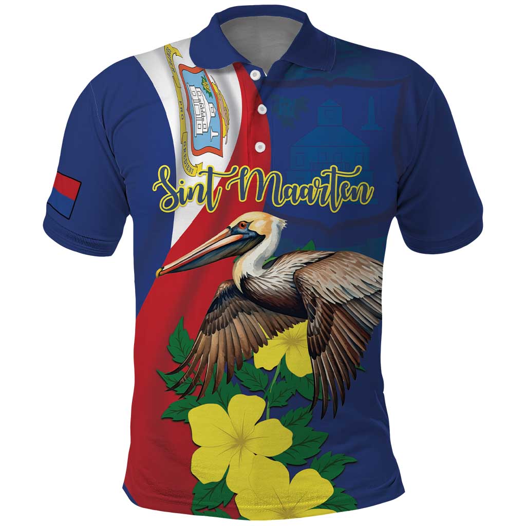 Personalized Sint Maarten Flag Day Polo Shirt 40th Anniversary Semper Progrediens