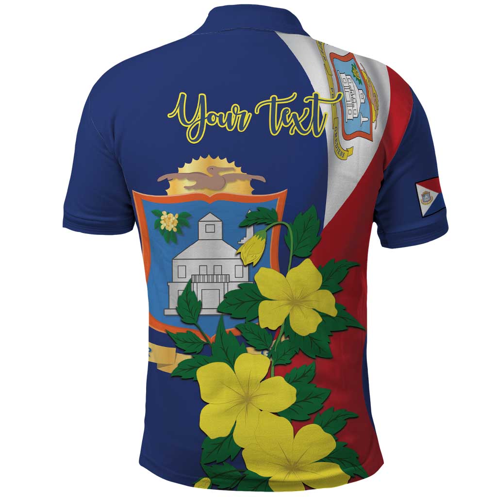 Personalized Sint Maarten Flag Day Polo Shirt 40th Anniversary Semper Progrediens
