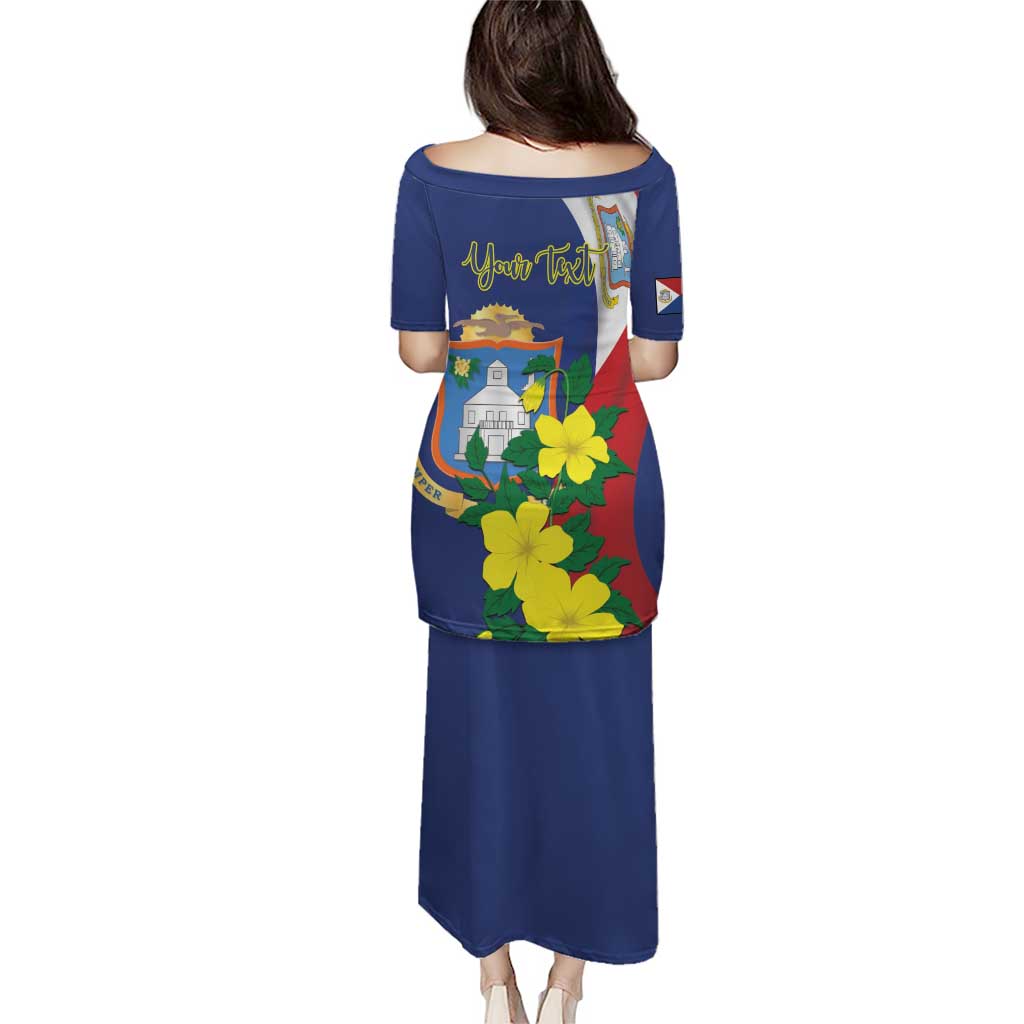 Personalized Sint Maarten Flag Day Puletasi 40th Anniversary Semper Progrediens