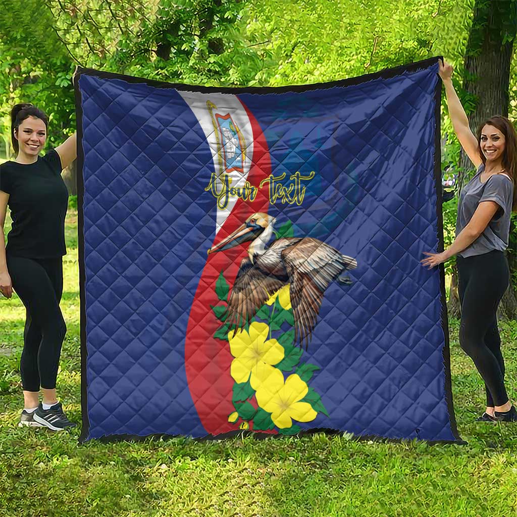 Personalized Sint Maarten Flag Day Quilt 40th Anniversary Semper Progrediens