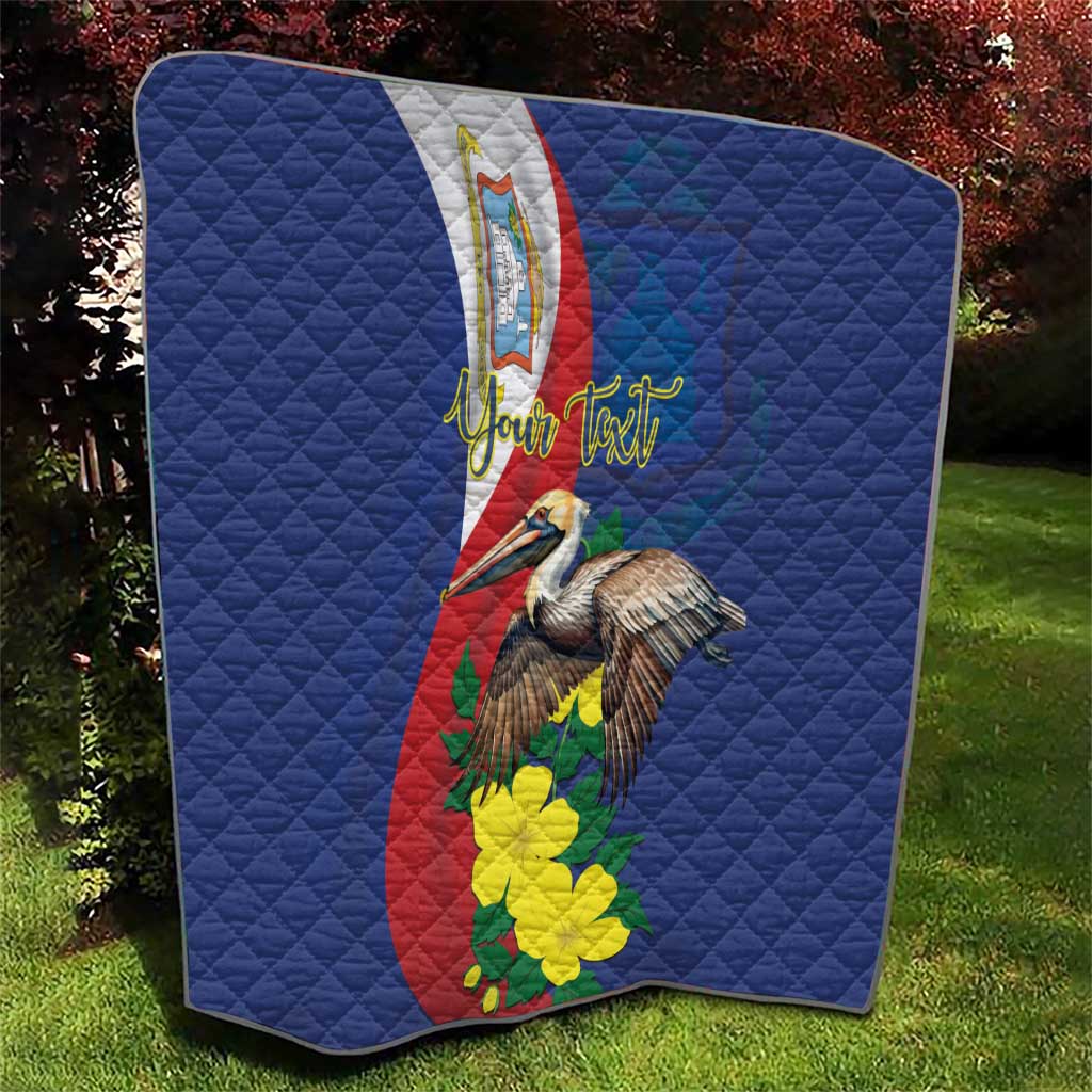 Personalized Sint Maarten Flag Day Quilt 40th Anniversary Semper Progrediens