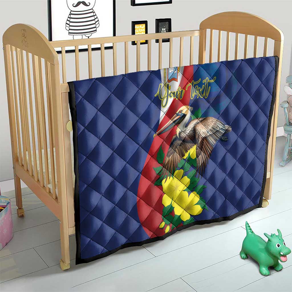 Personalized Sint Maarten Flag Day Quilt 40th Anniversary Semper Progrediens