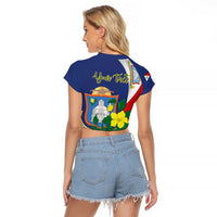 Personalized Sint Maarten Flag Day Raglan Cropped T Shirt 40th Anniversary Semper Progrediens