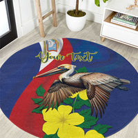 Personalized Sint Maarten Flag Day Round Carpet 40th Anniversary Semper Progrediens