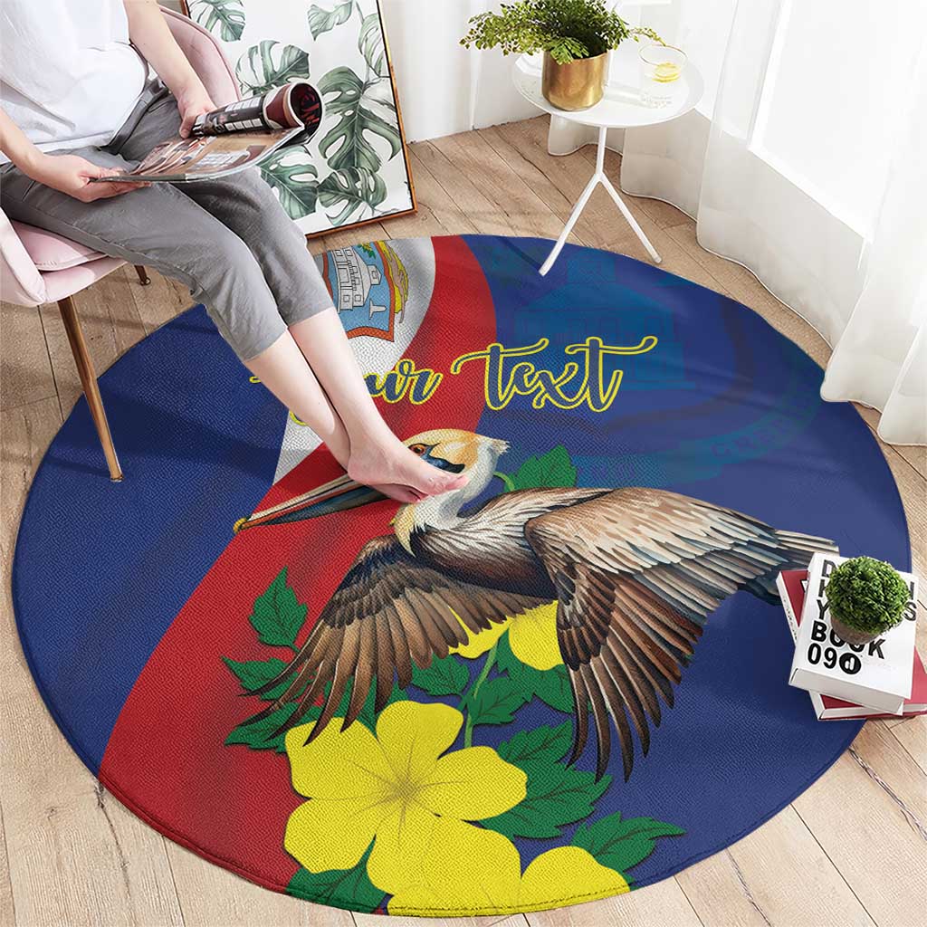 Personalized Sint Maarten Flag Day Round Carpet 40th Anniversary Semper Progrediens