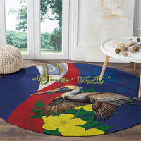 Personalized Sint Maarten Flag Day Round Carpet 40th Anniversary Semper Progrediens