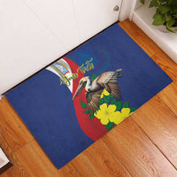 Personalized Sint Maarten Flag Day Rubber Doormat 40th Anniversary Semper Progrediens