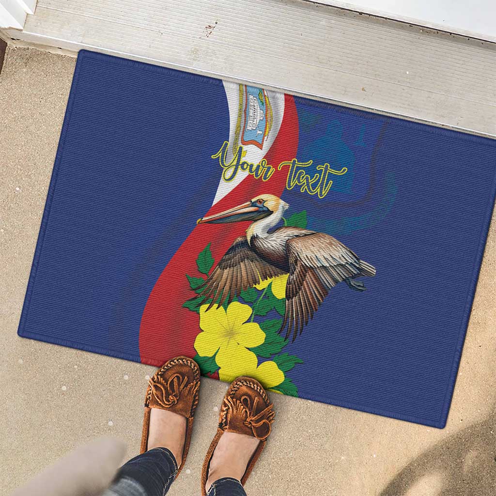 Personalized Sint Maarten Flag Day Rubber Doormat 40th Anniversary Semper Progrediens