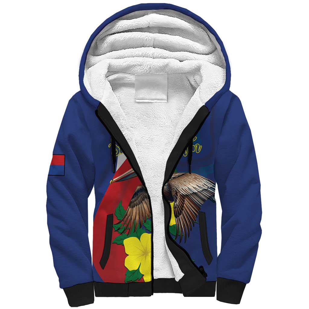 Personalized Sint Maarten Flag Day Sherpa Hoodie 40th Anniversary Semper Progrediens