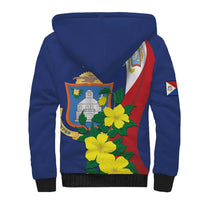Personalized Sint Maarten Flag Day Sherpa Hoodie 40th Anniversary Semper Progrediens