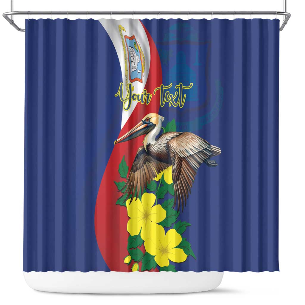 Personalized Sint Maarten Flag Day Shower Curtain 40th Anniversary Semper Progrediens