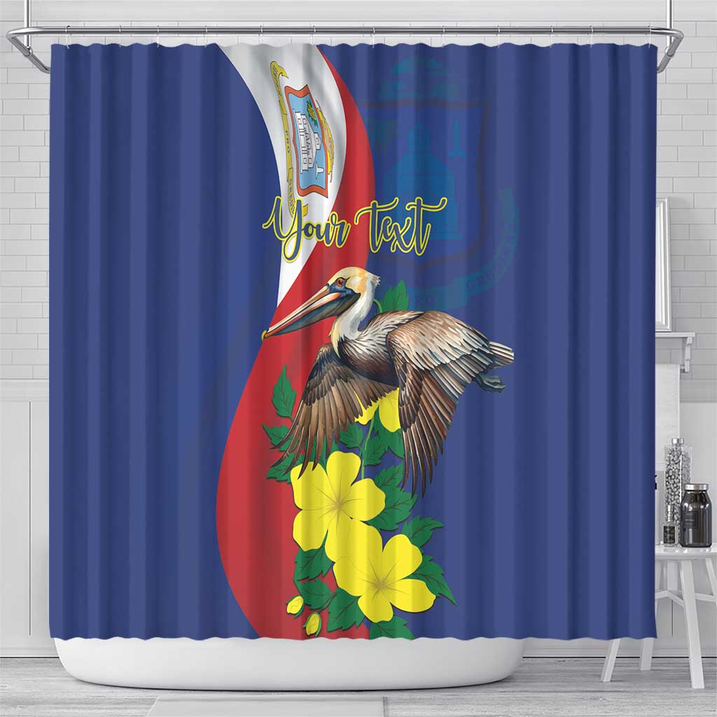 Personalized Sint Maarten Flag Day Shower Curtain 40th Anniversary Semper Progrediens