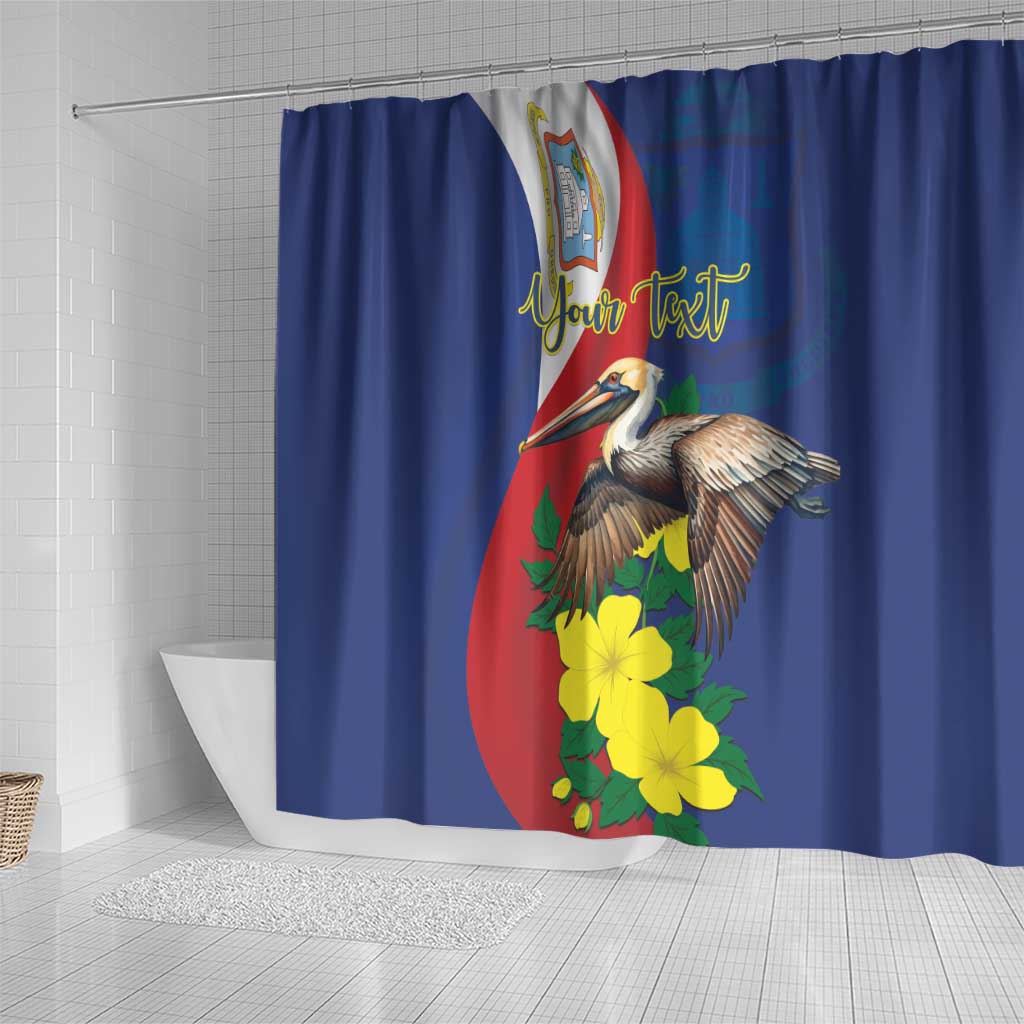 Personalized Sint Maarten Flag Day Shower Curtain 40th Anniversary Semper Progrediens