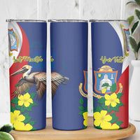 Personalized Sint Maarten Flag Day Skinny Tumbler 40th Anniversary Semper Progrediens