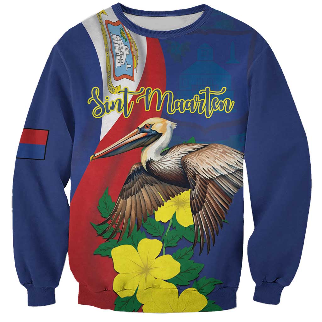 Personalized Sint Maarten Flag Day Sweatshirt 40th Anniversary Semper Progrediens