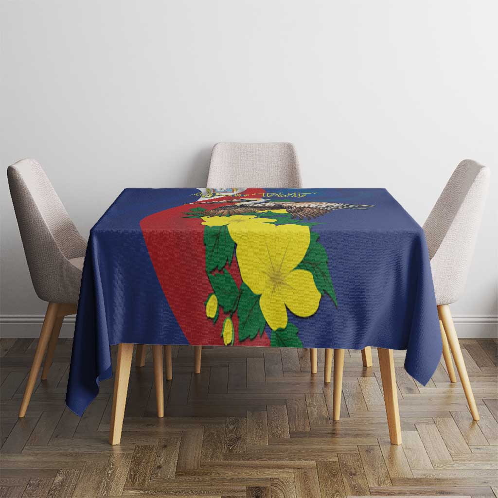Personalized Sint Maarten Flag Day Tablecloth 40th Anniversary Semper Progrediens