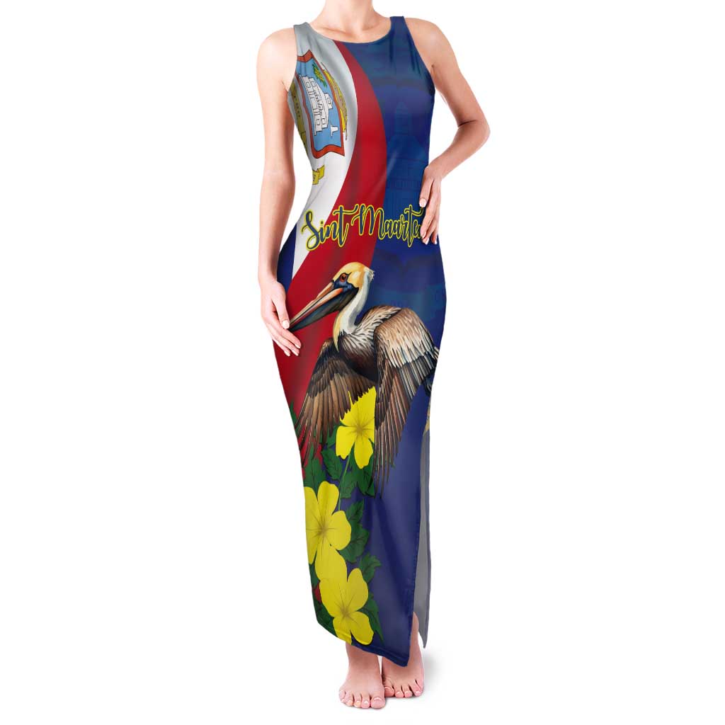Personalized Sint Maarten Flag Day Tank Maxi Dress 40th Anniversary Semper Progrediens