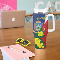 Personalized Sint Maarten Flag Day Tumbler With Handle 40th Anniversary Semper Progrediens