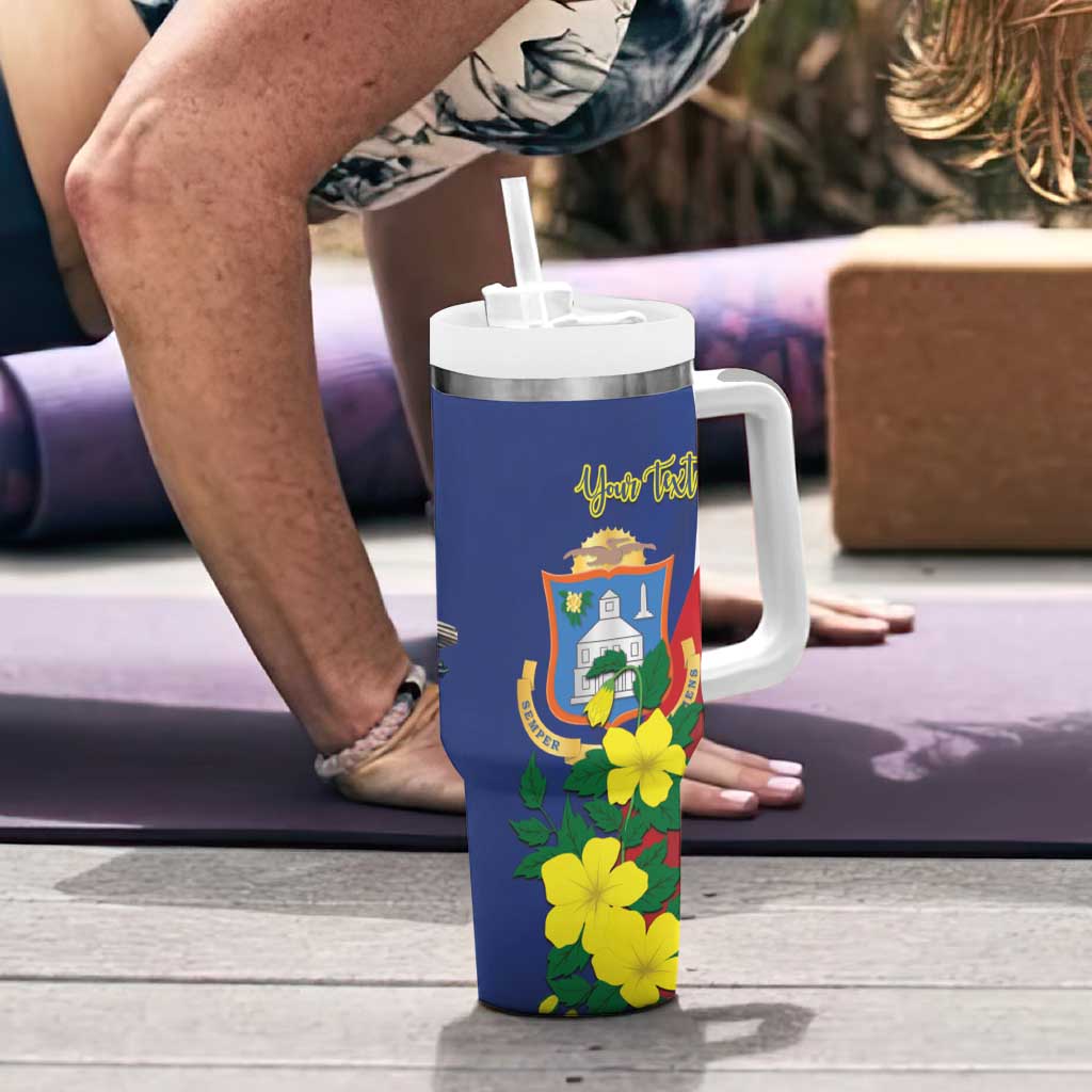 Personalized Sint Maarten Flag Day Tumbler With Handle 40th Anniversary Semper Progrediens
