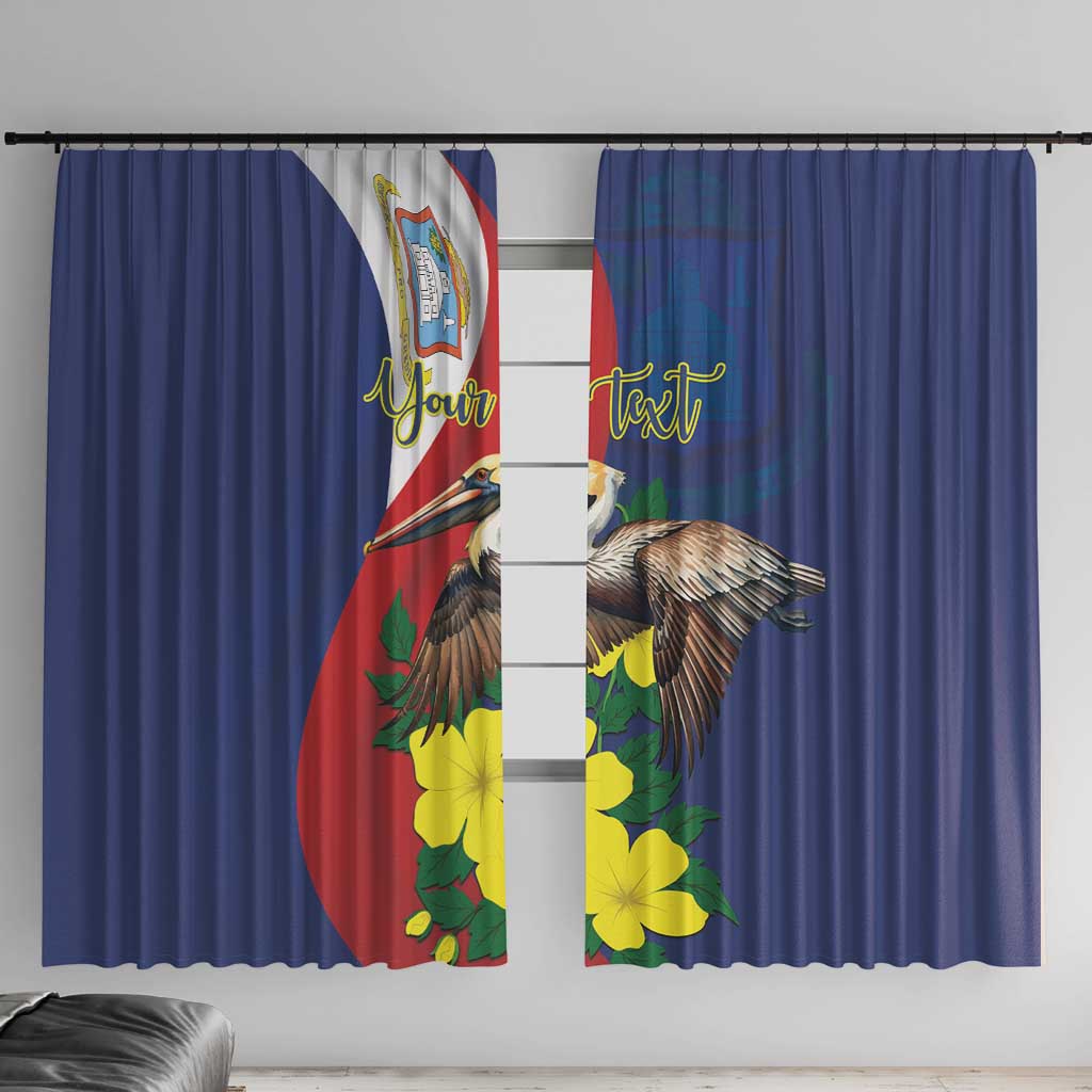Personalized Sint Maarten Flag Day Window Curtain 40th Anniversary Semper Progrediens