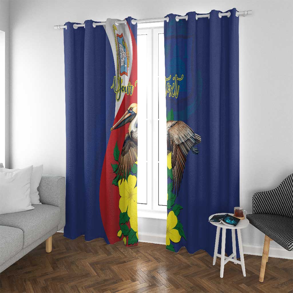 Personalized Sint Maarten Flag Day Window Curtain 40th Anniversary Semper Progrediens