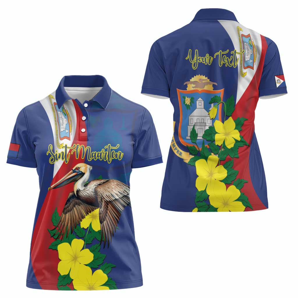 Personalized Sint Maarten Flag Day Women Polo Shirt 40th Anniversary Semper Progrediens
