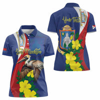 Personalized Sint Maarten Flag Day Women Polo Shirt 40th Anniversary Semper Progrediens