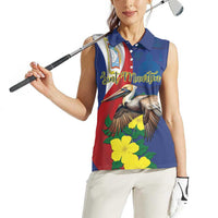 Personalized Sint Maarten Flag Day Women Sleeveless Polo Shirt 40th Anniversary Semper Progrediens