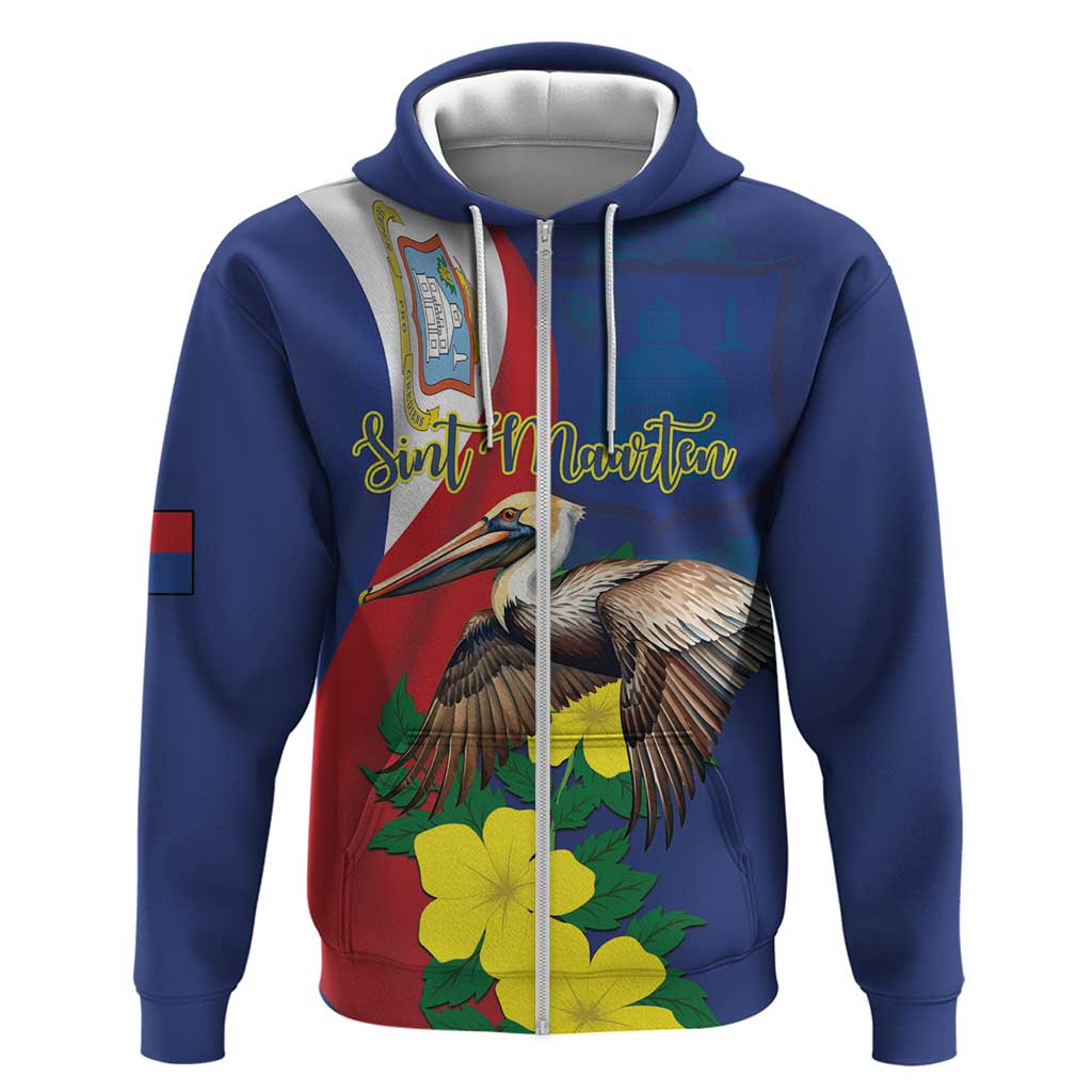 Personalized Sint Maarten Flag Day Zip Hoodie 40th Anniversary Semper Progrediens