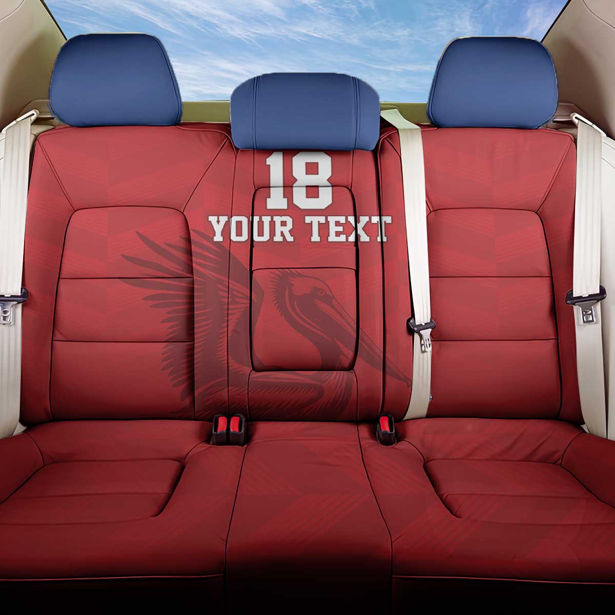 Custom Sint Maarten Football Red Version Back Car Seat Cover Go Champion