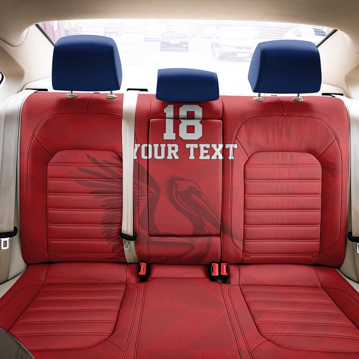 Custom Sint Maarten Football Red Version Back Car Seat Cover Go Champion