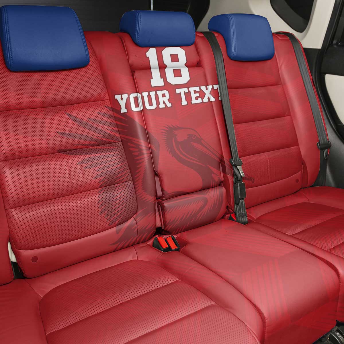 Custom Sint Maarten Football Red Version Back Car Seat Cover Go Champion