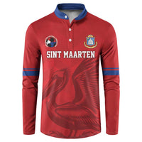 Custom Sint Maarten Football Red Version Button Sweatshirt Go Champion