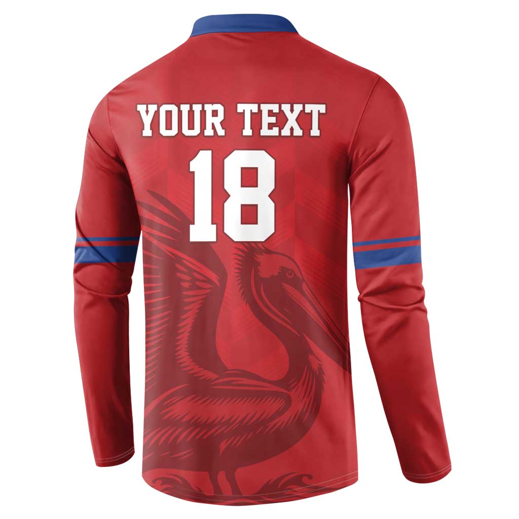 Custom Sint Maarten Football Red Version Button Sweatshirt Go Champion