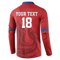 Custom Sint Maarten Football Red Version Button Sweatshirt Go Champion