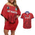Custom Sint Maarten Football Red Version Couples Matching Off Shoulder Short Dress and Hawaiian Shirt Go Champion