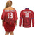 Custom Sint Maarten Football Red Version Couples Matching Off Shoulder Short Dress and Long Sleeve Button Shirt Go Champion