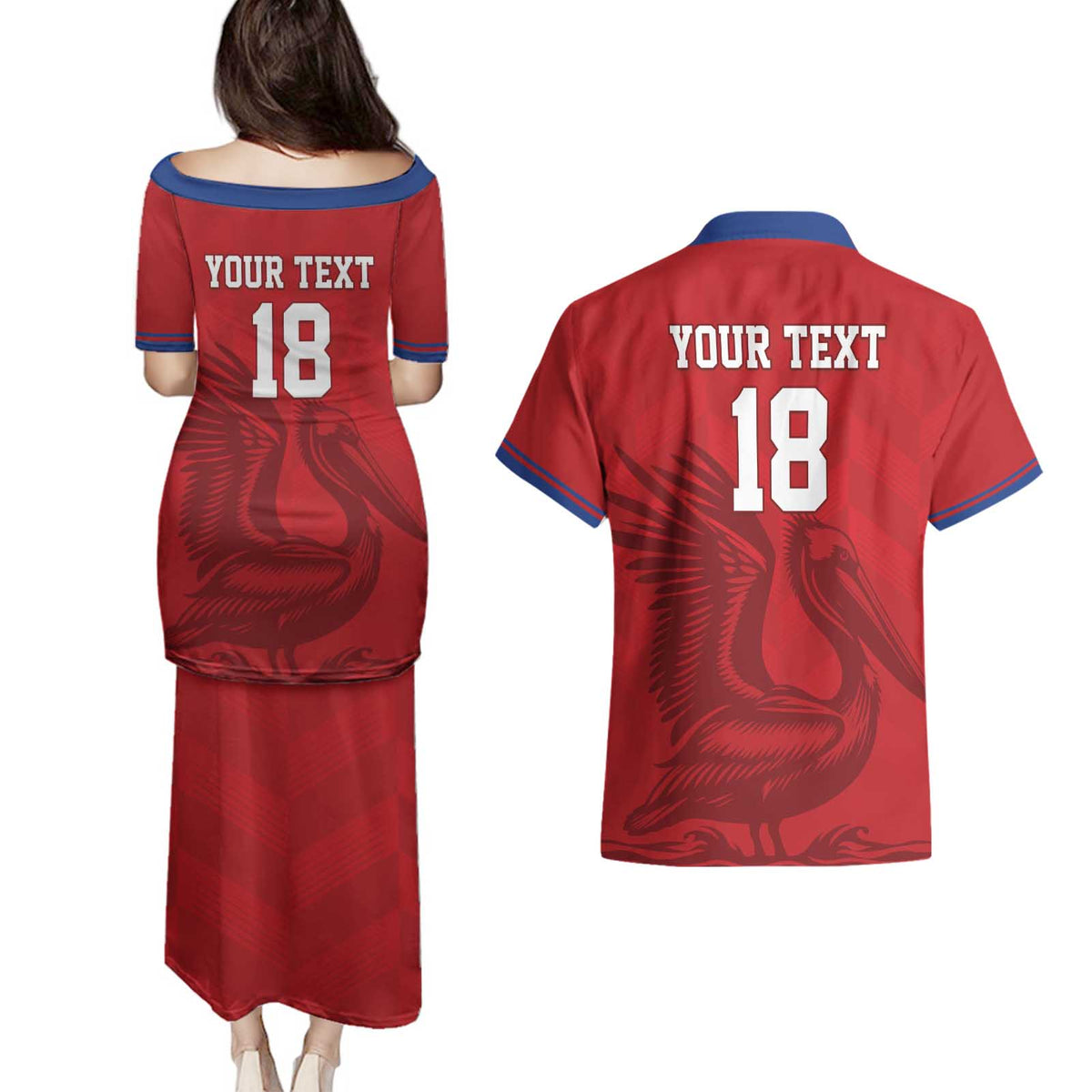Custom Sint Maarten Football Red Version Couples Matching Puletasi and Hawaiian Shirt Go Champion